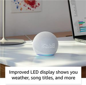 Echo Dot (5th Gen, 2022 release) with clock | Smart speaker with clock and Alexa | Cloud Blue