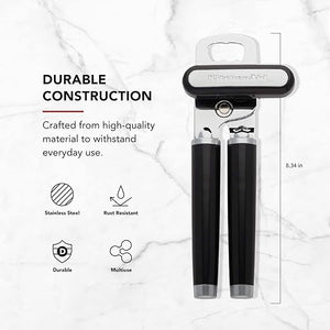 KitchenAid Classic Multifunction Can Opener / Bottle Opener, 8.34-Inch, Black