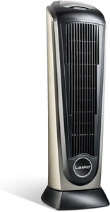Lasko Oscillating Ceramic Tower Space Heater for Home with Adjustable Thermostat, Timer and Remote Control, 22.5 Inches, Grey/Black, 1500W, 751320