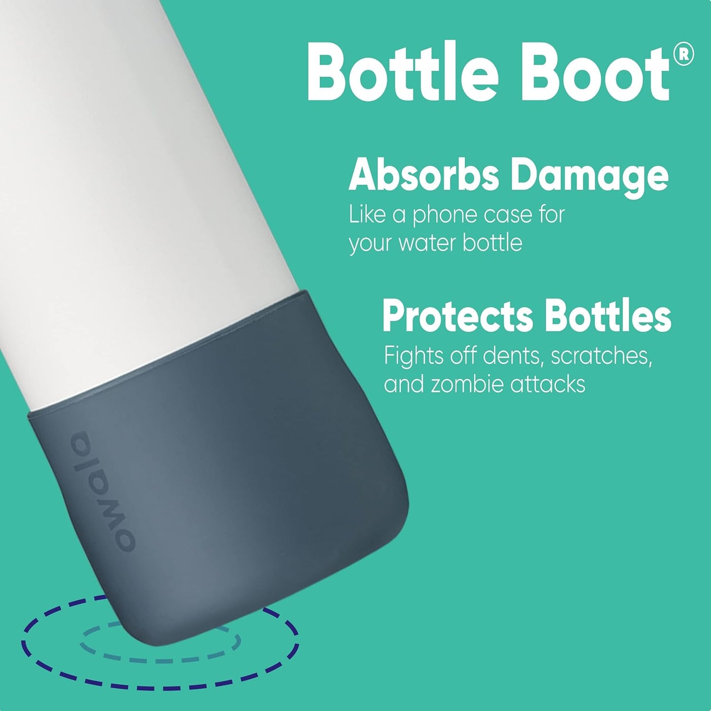 Owala Silicone Water Bottle Boot, Anti-Slip Protective Sleeve for Water Bottle, Protects FreeSip or Flip Stainless Steel Water Bottles, 24 Oz, Black