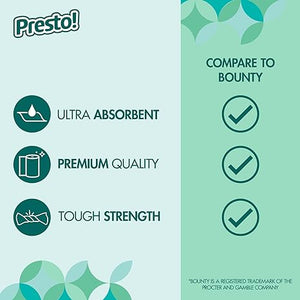 Amazon Brand - Presto! Flex-a-Size Paper Towels, 158 Sheet Huge Roll, 12 Rolls (2 Packs of 6), Equivalent to 38 Regular Rolls, White