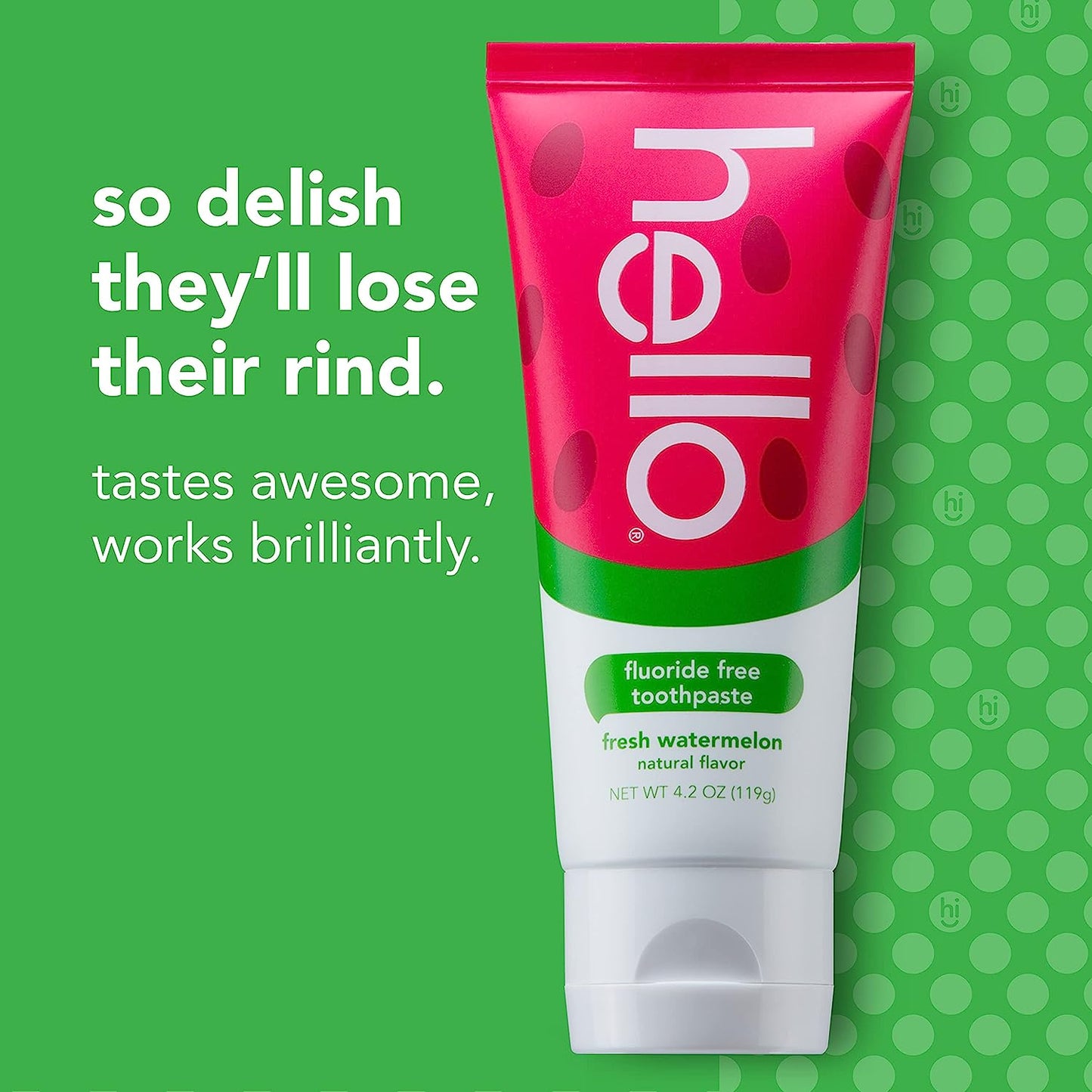 hello Kids Natural Watermelon Fluoride Free Toothpaste, Vegan & SLS Free, 4.2 Ounce