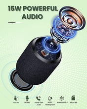 Load image into Gallery viewer, Bluetooth Speakers,Portable Wireless Speaker with 15W Stereo Sound, Active Extra Bass, IPX6 Waterproof Shower Speaker, Double Pairing, for Party, Home Theater, Game Theater