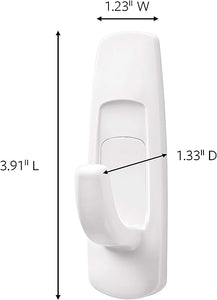 Command Large Utility Hooks, Damage Free Hanging Wall Hooks with Adhesive Strips, Wall Hooks for Hanging Back to School Dorm Organizers, 7 White Hooks and 12 Command Strips