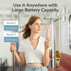 JISULIFE Handheld Mini Fan, 3 IN 1 Hand Fan, Portable USB Rechargeable Small Pocket Fan, Battery Operated Fan [14-21 Working Hours] with Power Bank, Flashlight Feature for Women,Travel,Outdoor-Pink