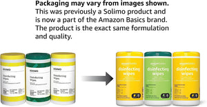 Amazon Basics Disinfecting Wipes, Lemon & Fresh Scent, Sanitizes, Cleans, Disinfects & Deodorizes, 255 Count (3 Packs of 85) (Previously Solimo) (Packaging May Vary)