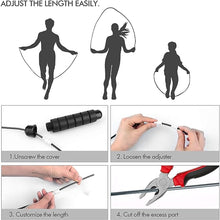 Load image into Gallery viewer, Jump Rope, Tangle-Free Rapid Speed Jumping Rope Cable with Ball Bearings for Women, Men, and Kids, Adjustable Steel Jump Rope Workout with Foam Handles for Fitness, Home Exercise &amp; Slim Body