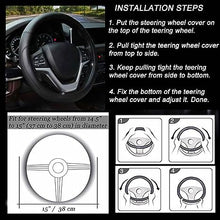 Load image into Gallery viewer, Valleycomfy Microfiber Leather Steering Wheel Cover Universal 15 inch (Black)