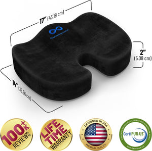 Everlasting Comfort Seat Cushion for Lower Back Pain Relief - Enhances Posture & Support, All-Day Comfort - Non-Slip Tailbone Pain Relief Cushion - Car, Gaming, Office Chair Cushion FSA HSA Eligible