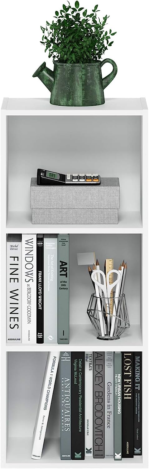 Furinno Luder Bookcase / Book / Storage , 3-Tier, White