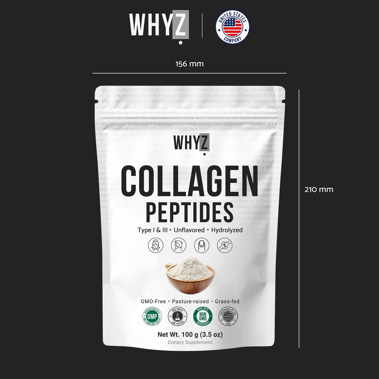 Bovine Collagen Peptides Powder Hydrolyzed Type I & III Protein, Grass-Fed Pasture-Raised…