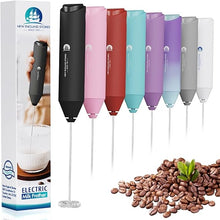 Load image into Gallery viewer, Electric Milk Frother Handheld, Battery Operated Whisk Beater Foam Maker for Coffee, Cappuccino, Latte, Matcha, Hot Chocolate, Mini Drink Mixer, No Stand, Black