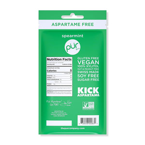 PUR Gum | Aspartame Free Chewing Gum | 100% Xylitol | Sugar Free, Vegan, Gluten Free & Keto Friendly | Natural Spearmint Flavored Gum, 55 Pieces (Pack of 3)