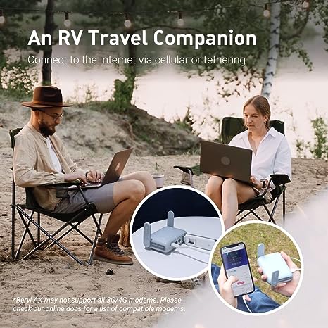 GL.iNet GL-MT3000 (Beryl AX) Pocket-Sized Wi-Fi 6 Wireless Travel Gigabit Router – OpenVPN, Wireguard, Connect to Public & Hotel Wi-Fi login Page (Captive Network), Repeater, Extender, Tethering, RV