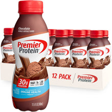 Load image into Gallery viewer, Premier Protein Shake 30g Protein 1g Sugar 24 Vitamins Minerals Nutrients to Support Immune Health, Chocolate, 11.5 Fl Oz (Pack of 12)
