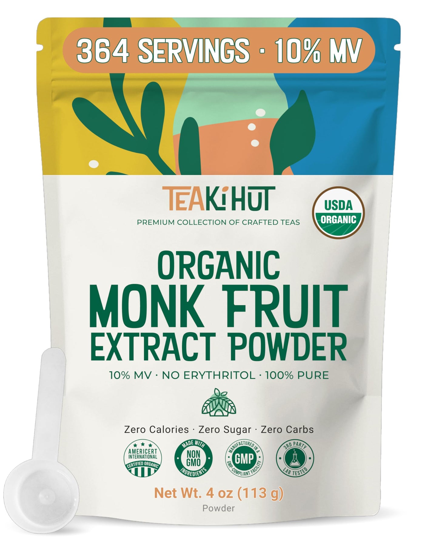 Pure Organic Monk Fruit Extract Powder, No Erythritol 4oz, 100% Monk Fruit Sweetener…