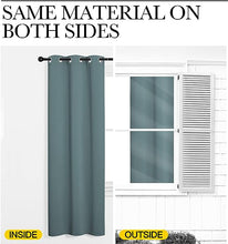 Load image into Gallery viewer, NICETOWN Modern Greyish Blue Blackout Curtains Noise Reducing, Thermal Insulated and Privacy Room Darkening Drape Panels for Boy&#39;s Guest Room Door Small Short Window (2 Panels, W42 x L63 -Inch)