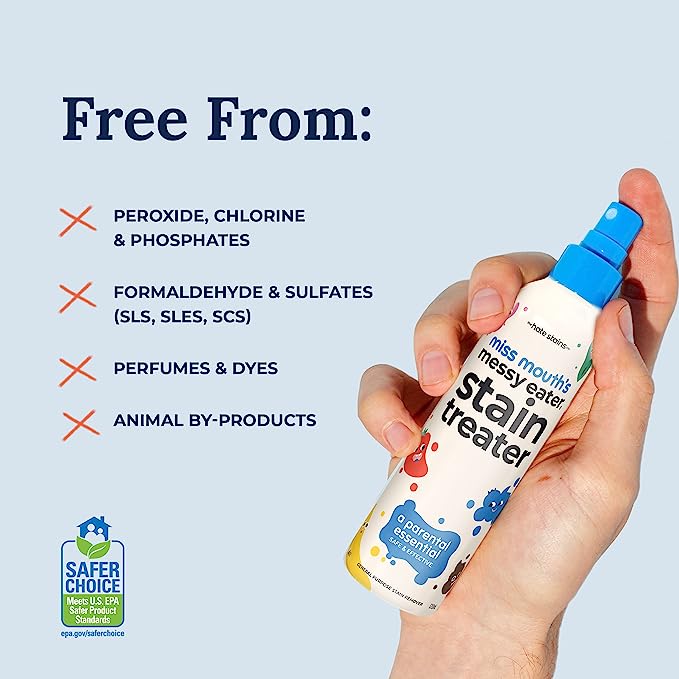 Miss Mouth's Messy Eater Stain Treater Spray - 4oz Stain Remover - Newborn & Baby Essentials - No Dry Cleaning Food, Grease, Coffee Off Laundry, Underwear, Fabric