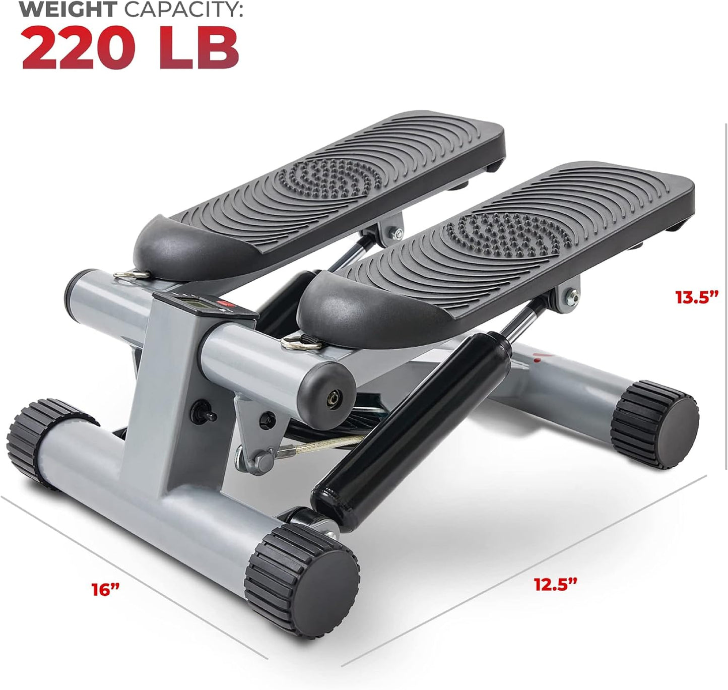 Sunny Health & Fitness Mini Stepper for Exercise Low-Impact Stair Step Cardio Equipment with Digital Monitor