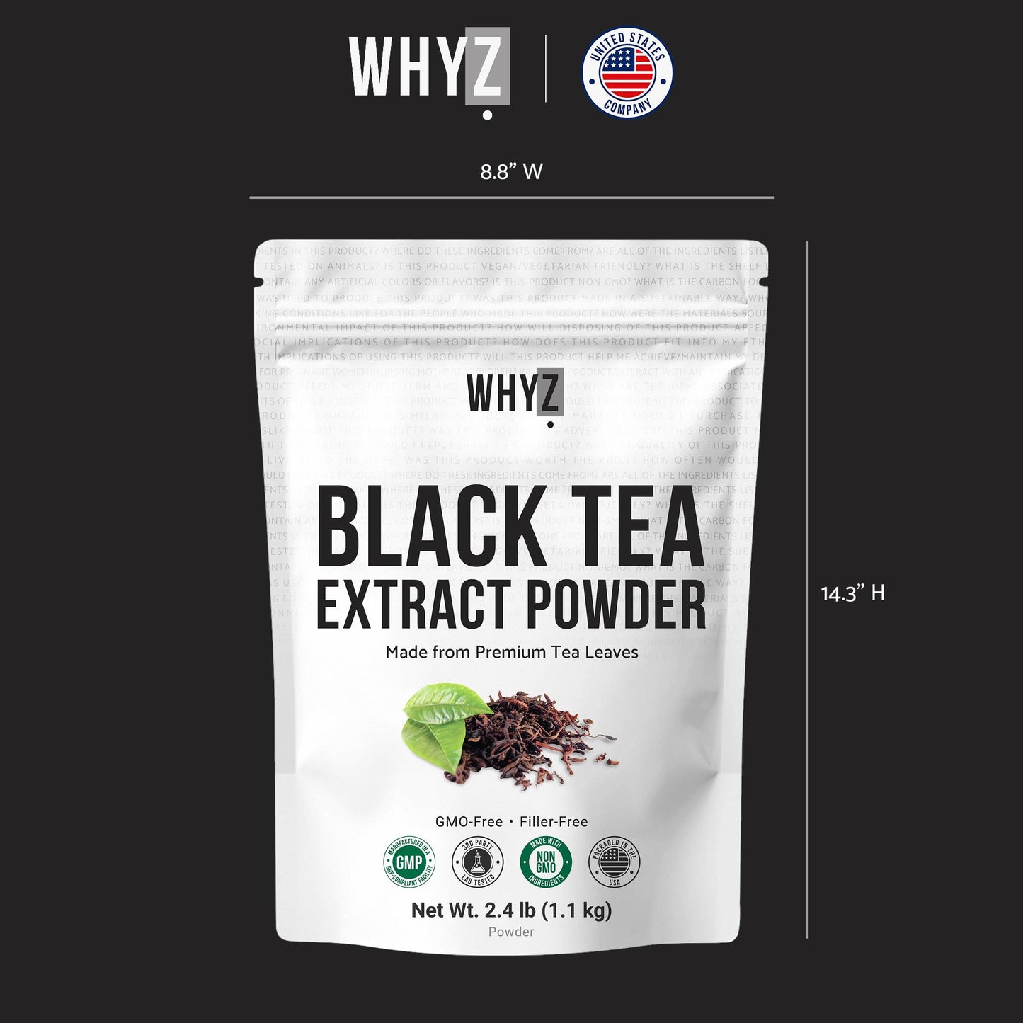Instant Black Tea Powder, Pure Black Tea for Hot and Cold Beverages, Refreshing Black…
