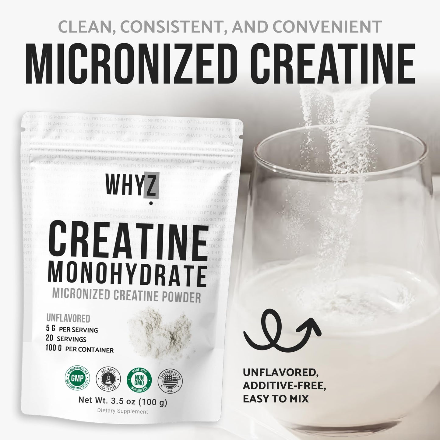 Creatine Monohydrate Powder, Micronized, Unflavored Creatine for Men & Women, Muscle…