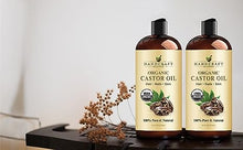 Load image into Gallery viewer, Handcraft Organic Castor Oil for Hair Growth, Eyelashes and Eyebrows - 100% Pure and Natural Carrier Oil, Hair Oil and Body Oil - Moisturizing Massage Oil for Aromatherapy - 16 fl. Oz