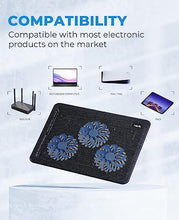 Load image into Gallery viewer, havit HV-F2056 15.6&quot;-17&quot; Laptop Cooler Cooling Pad - Slim Portable USB Powered (3 Fans), Black/Blue
