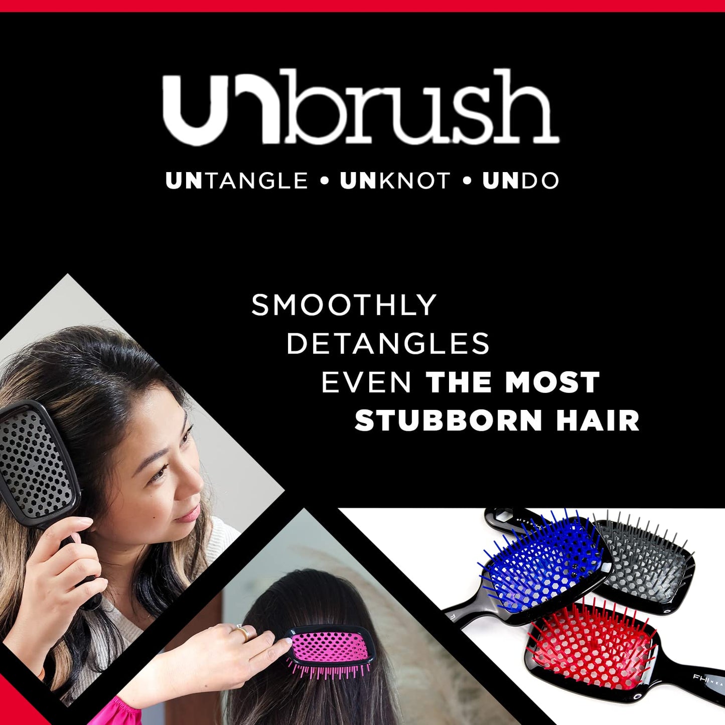 FHI HEAT UNbrush Wet & Dry Vented Detangling Hair Brush, Cherry Blossom