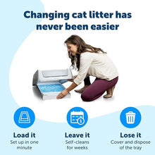Load image into Gallery viewer, PetSafe ScoopFree Crystal Litter Tray Refills, Premium Blue Crystals, 3-Pack, Disposable Tray, Includes Leak Protection &amp; Low Tracking Litter, Absorbs Odors On Contact