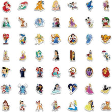 Load image into Gallery viewer, 100Pcs Kids Disney Stickers Pack Princess Stickers Cute Cartoon Characters Stickers Cartoon Movie Decal Childrens Decorative Sticker for Kids Teens Adults Waterproof Vinyl Princess Stickers for Water Bottle Laptop Luggage (Cartoon Characters)