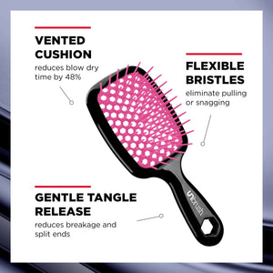 FHI HEAT UNbrush Wet & Dry Vented Detangling Hair Brush, Cherry Blossom