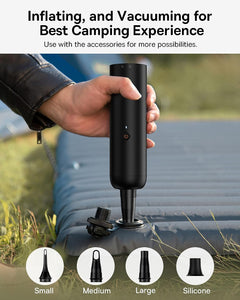 Baseus Car Vacuum Cleaner Portable Cordless, 12000PA Rechargeable Handheld Vacuum with Single Touch Empty, USB C Fast Charging, 4 in 1 Mini Air Blower Inflator Pump Vacuum for Car,Home,Camping