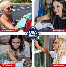 Load image into Gallery viewer, USANOOKS Microfiber Cleaning Cloth Grey - 12 packs 16&quot;x16&quot; - High Performance - 1200 Washes, Ultra Absorbent Towels Weave Grime &amp; Liquid for Streak-Free Mirror Shine - Car Washing cloth and Applicator