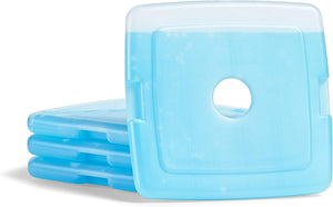 Cool Coolers by Fit + Fresh, 4 Pack Slim Ice Packs, Space Saving Reusable Ice Packs for Lunch Boxes or Coolers, Single Pack