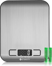 Load image into Gallery viewer, Etekcity Food Kitchen Scale, Digital Grams and Ounces for Weight Loss, Baking, Cooking, Keto and Meal Prep, LCD Display, Medium, 304 Stainless Steel