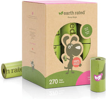 Load image into Gallery viewer, Earth Rated Dog Poop Bags, New Look, Guaranteed Leak Proof and Extra Thick Waste Bag Refill Rolls For Dogs, Lavender Scented, 270 Count