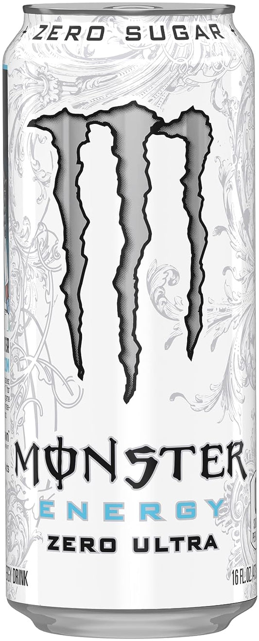 Monster Energy Zero Ultra, Sugar Free Energy Drink, 16 Ounce (Pack of 15)