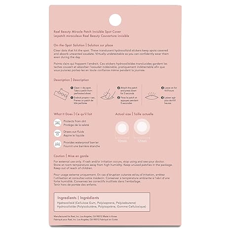 Rael Pimple Patches, Miracle Invisible Spot Cover - Hydrocolloid Acne Pimple Patches for Face, Blemishes and Zits Absorbing Patch, Breakouts Spot Treatment for Skin Care, Facial Stickers, 2 Sizes (96 Count)