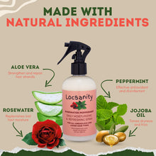 Load image into Gallery viewer, Locsanity Daily Moisturizing Refreshing Spray for Locs, Dreadlocks - Rose Water and Peppermint Hair Scalp Moisturizer, Dreadlock Spray - Natural Loc Care and Maintenance (8oz)