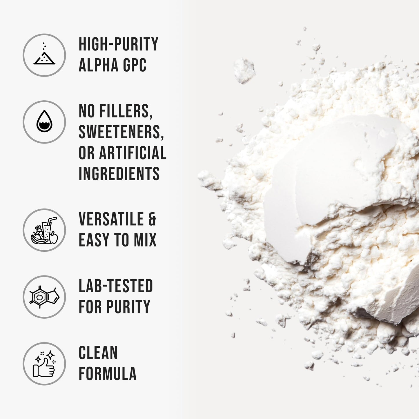 Alpha GPC Powder Alpha-Phosphorylcholine Choline Supplement Unflavored, Fine Powder for…