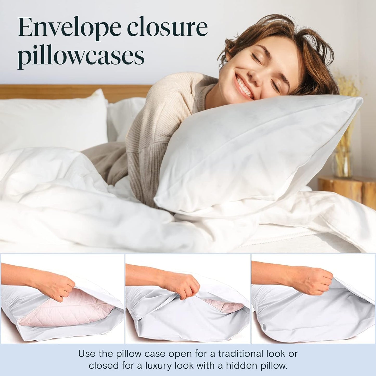 LuxClub 6 PC Queen Sheet Set, Rayon Made from Bamboo Bed Sheets, Deep Pockets 18" Eco Friendly Wrinkle Free Cooling Sheets Machine Washable Hotel Bedding Silky Soft - White Queen