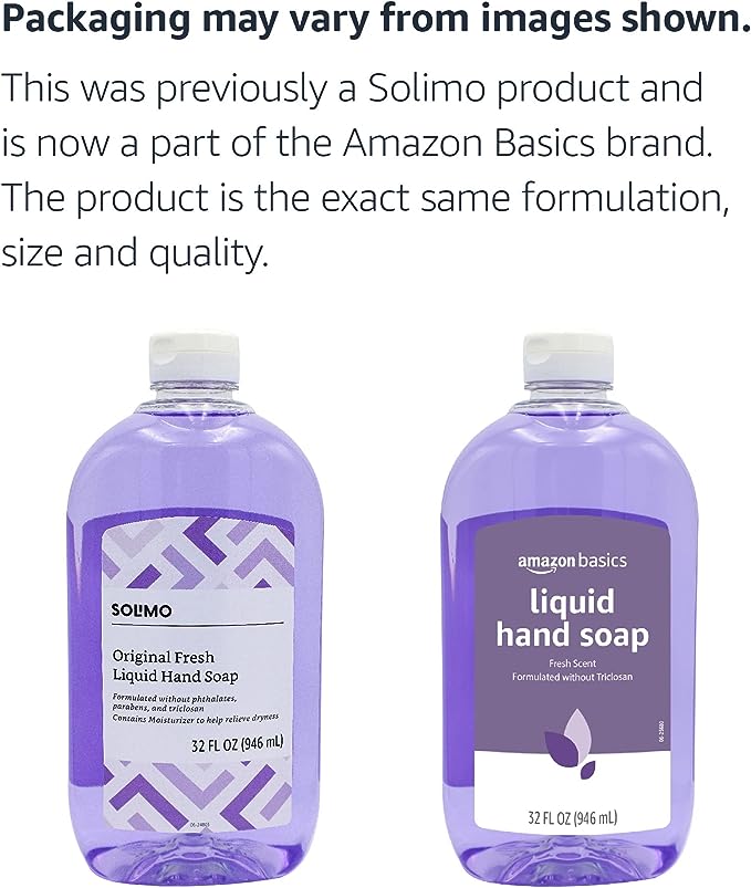 Amazon Basics Original Fresh Liquid Hand Soap, 32 Fluid Ounce, Pack of 2 (Previously Solimo)