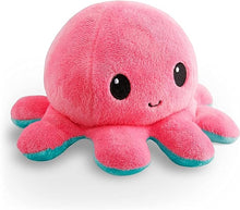 Load image into Gallery viewer, TeeTurtle - The Original Reversible Octopus Plushie - Pink + Aqua - Cute Sensory Fidget Stuffed Animals That Show Your Mood