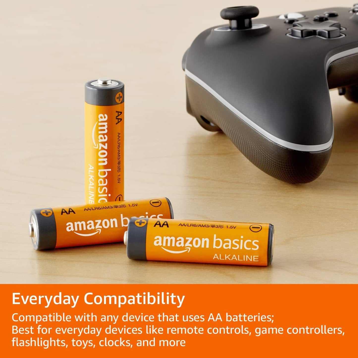 Amazon Basics 20-Pack AA Alkaline High-Performance Batteries, 1.5 Volt, 10-Year Shelf Life