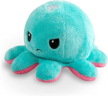 Load image into Gallery viewer, TeeTurtle - The Original Reversible Octopus Plushie - Pink + Aqua - Cute Sensory Fidget Stuffed Animals That Show Your Mood