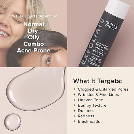 Paulas Choice--SKIN PERFECTING 2% BHA Liquid Salicylic Acid Exfoliant--Facial Exfoliant for Blackheads, Enlarged Pores, Wrinkles & Fine Lines, 4 oz Bottle