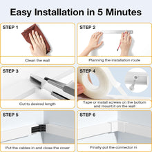 Load image into Gallery viewer, Cord Cover Raceway Kit, 157in Cable Cover Channel, Paintable Cord Concealer System , Cord Wires Hider, Hiding Wall Mount TV Powers Cords in Home Office, 10X L15.7in X W0.95in X H0.55in, White