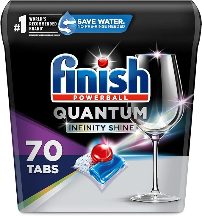 Finish Quantum Infinity Shine - 70 Count - Dishwasher Detergent - Powerball - Our Best Ever Clean and Shine - Dishwashing Tablets - Dish Tabs (Packaging May Vary)