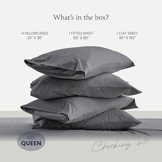 BELADOR Silky Soft Queen Sheet Set - Luxury 6 Piece Bed Sheets for Queen Size Bed, Secure-Fit Deep Pocket Sheets with Elastic, Breathable Hotel Sheets & Pillowcase Set, Wrinkle Free Oeko-Tex Sheets