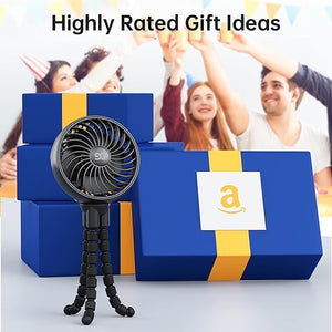 GUSGU Stroller Fan Battery Operated, Small Portable Fan with Mesh Cover for Baby, USB Rechargeable and Handheld Cooling Fan with Flexible Tripod Clip-on for Travel, Car Seat, Camping, and Bedroom